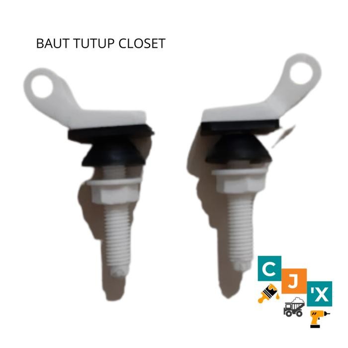 03h2- Baut Tutup Closet Duduk Model Toto / Mur Kloset / Engsel Tutup Toilet