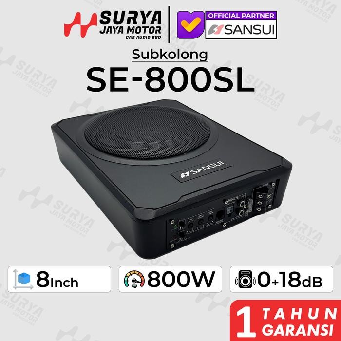 Sansui SE-800SL subkolong 8 Inch 800W Peak Power +18db Bass Boost SE800SL Subwoofer kolong Aktif