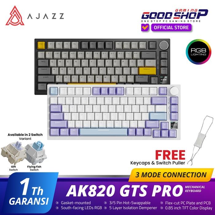Ajazz AK820 GTS Pro 75% Tri-mode Connection - Mechanical Keyboard