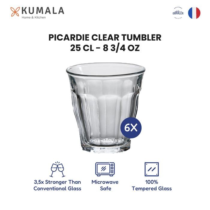 DURALEX Picardie Tumbler Clear 250ml 6pcs - Gelas Kopi Kaca