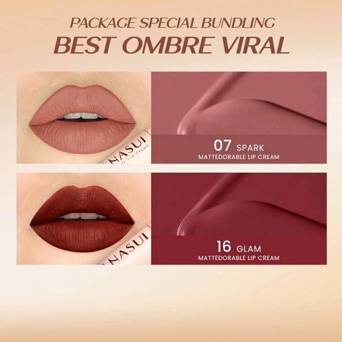 Sedia 2pcs Paket Hemat Ombre Hanasui Ombrelips 07 Shark dan 16 Glam Lipstick Lipstik lipcream 716