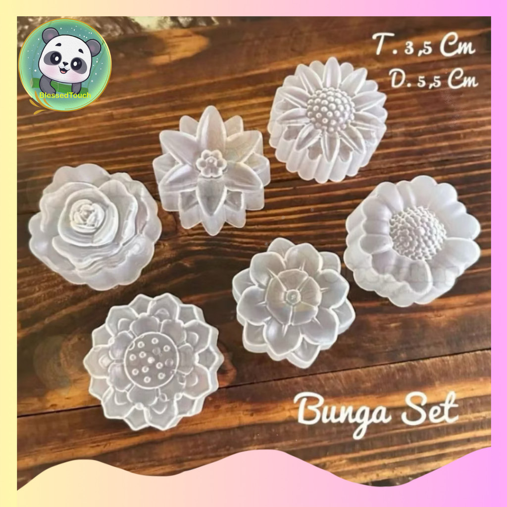 [Isi12] Cetakan Cup Bunga Set Kue 5.5 cm Plastik / Cetakan Bunga Lotus / Cetakan Puding Plastik / Ce