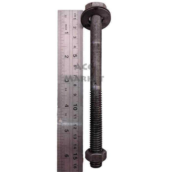 NEW Baut Baja Mur Hitam 15 Cm x 12 Mm Long Thread Bolt Balok Kayu Kanopi
