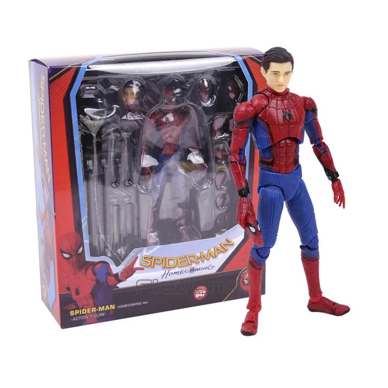 Marvel Avengers Spiderman Homecoming Action Figure Statue Can Change Tom Holland Face Spider Man