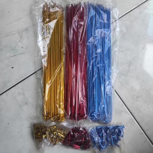 Spoke Ruji Jari Sepeda Panjang 262Mm / 26Cm Warna Merah Biru Gold Emas Terbaru 