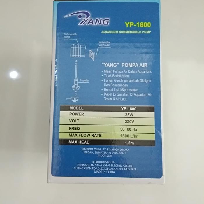 Aquarium Submersible Pump Yp 1600/Yang 1600