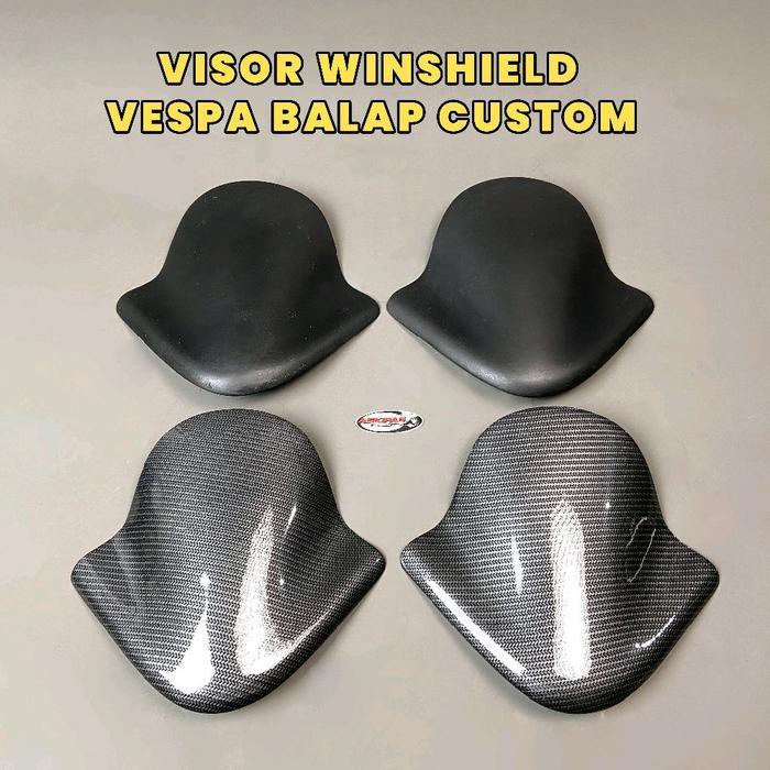 Visor Windshield Vespa Balap Racing Custom Model Simpel Untuk Di Stang Vespa Cocok Untuk Stang Excel