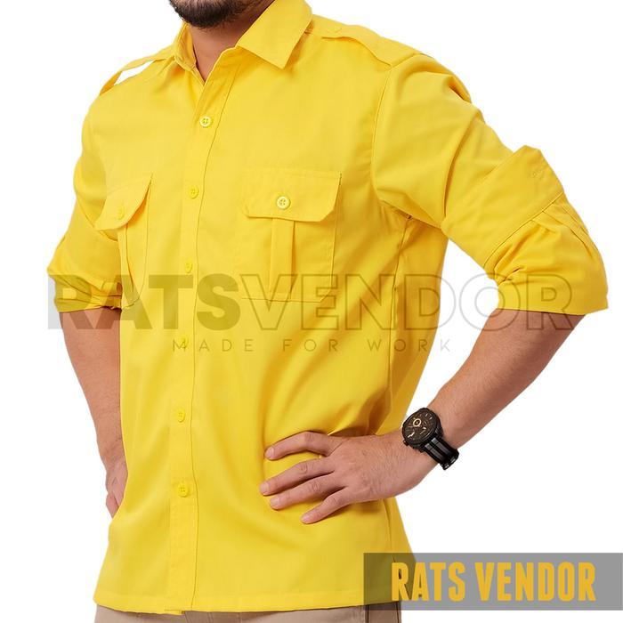 Promo Terbaru Ratsvendor Kemeja Lapangan / Outdoor / Gunung / Pdl Lengan Panjang Warna Kuning