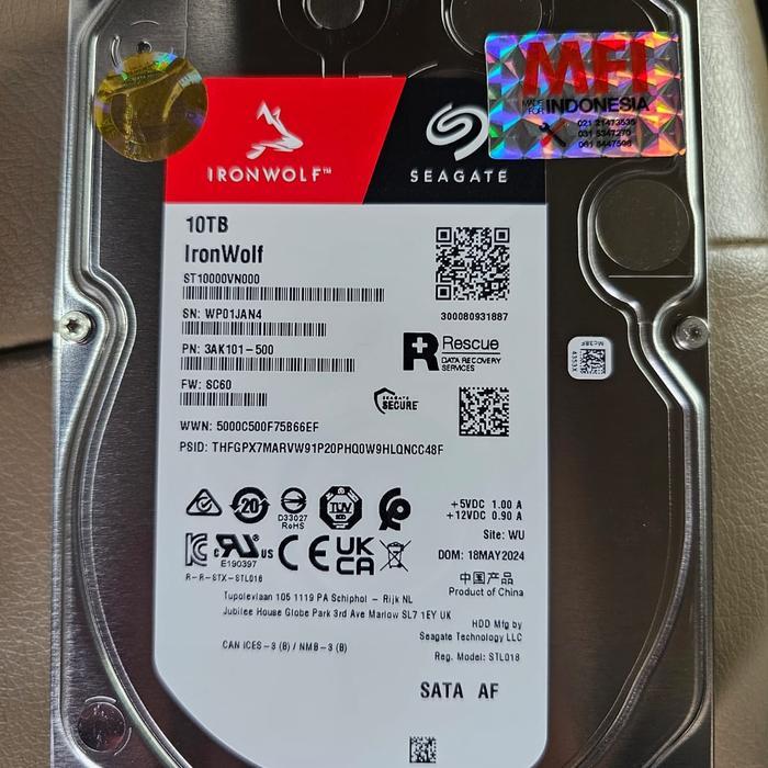 HARDISK 10TB SEAGATE IRON WOLF Harddisk Internal Seagate IronWolf 10TB NAS 3.5" - HDD Iron Wolf 10TB