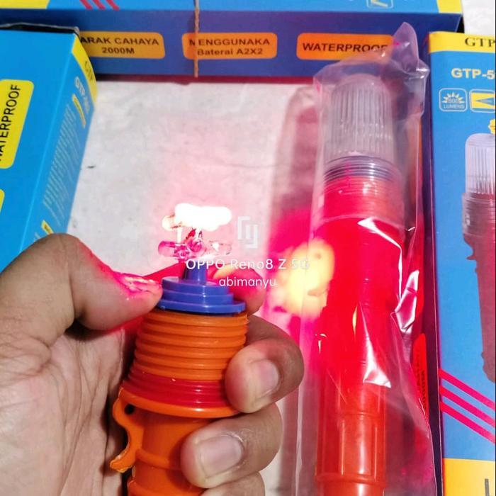 Lampu Nelayan Torpedo 2 Baterai A2 Dan 2 Warna Lampu 500 Lumens Kedip-Kedip Waterproof Original