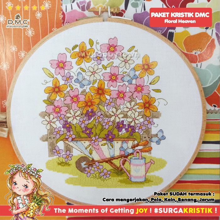 Paket Sulam Kristik TUVA Retro - Floral Heaven Bunga Kebun