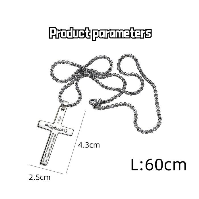 1PC Kalung salib titanium anti karat kalung salib templar perak/kalung salib titanium / kalung salib