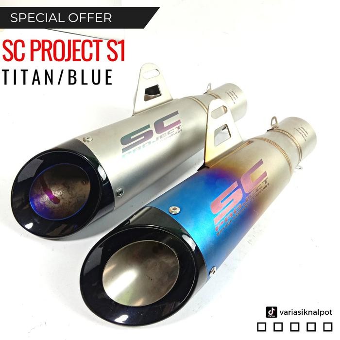 Slincer Knalpot Sc Project S1 Titan & Blue Import