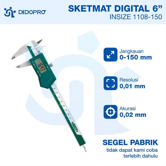 Sketmat Digital Insize 6 " / Digital Caliper / Jangka Sorong