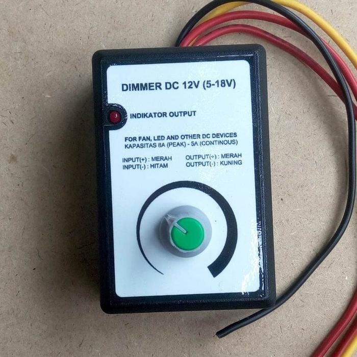 DIMMER DC 12V (5-15V) 8A PWM UNTUK FAN/KIPAS, LED, DINAMO, MOTOR DC PENGATUR PUTARAN