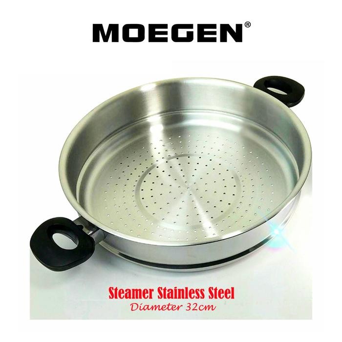 Teffal Signature - Steamer Tinggi Stainless Steel Kukusan Tinggi Untuk Wok Pan 32Cm
