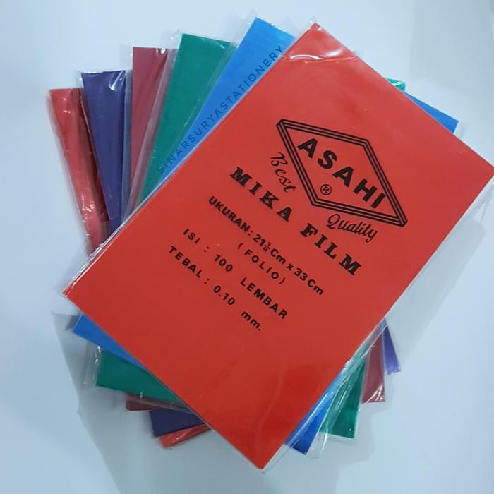 

TERLARIS Mika Jilid Film Asahi Warna Folio / F4 Warna 0.10 mm per pak READY STOCK