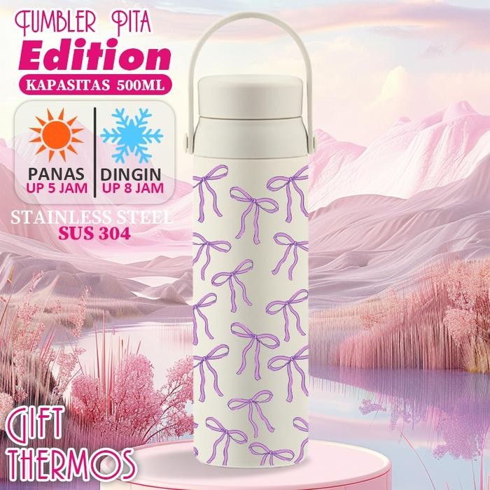 CUSTOM TUMBLER COQUETTE TUMBLER KOREA - KAPASITAS 500 ML TUMBLER PITA VIRAL TUMBLER LUCU PITA COPY