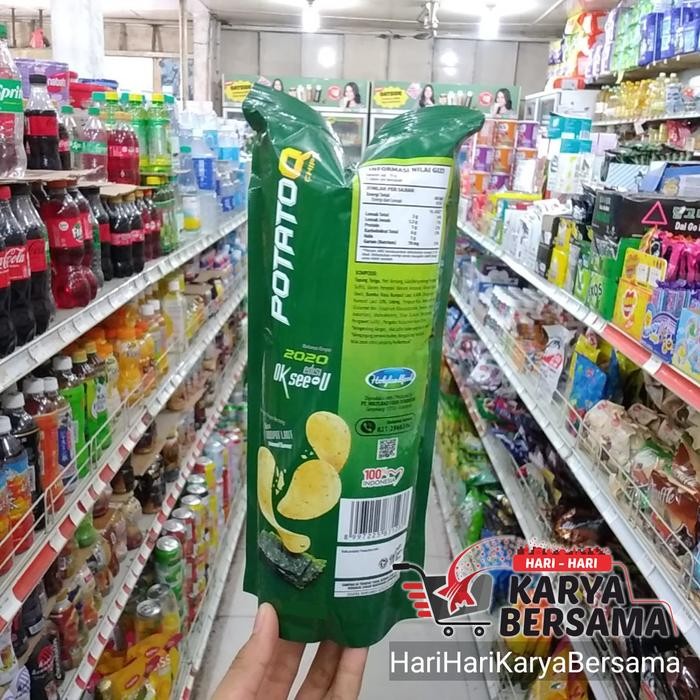 MAKANAN RINGAN KENTANG KIKOYA POTATO-Q CHIPS RASA RUMPUT LAUT 50GR