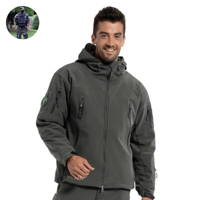Khusus Gosend Jaket Tactical Tad Original Import/ Jaket Tad Waterproof Silver Kni9Ht