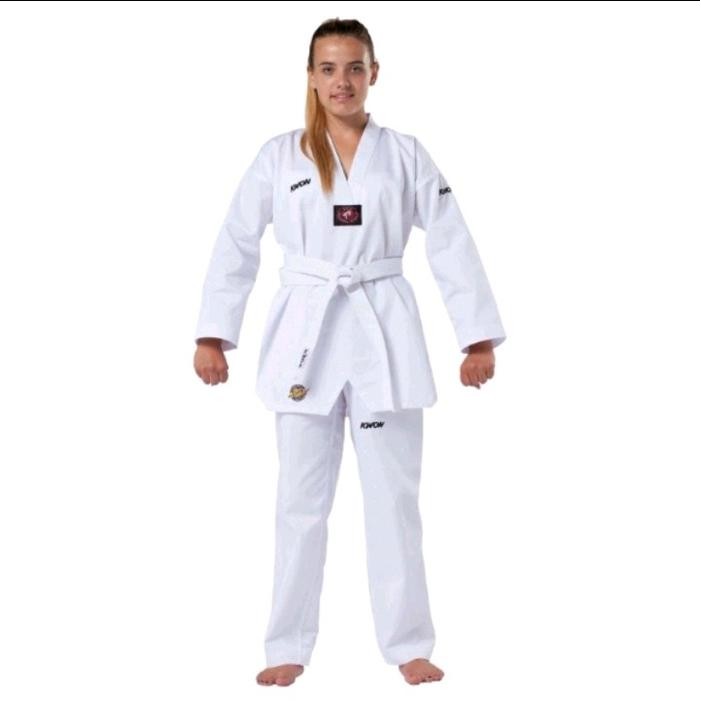 Pilihan- Dobok Seragam Taekwondo Kwon Club Line Kerah Putih Baju Taekwondo