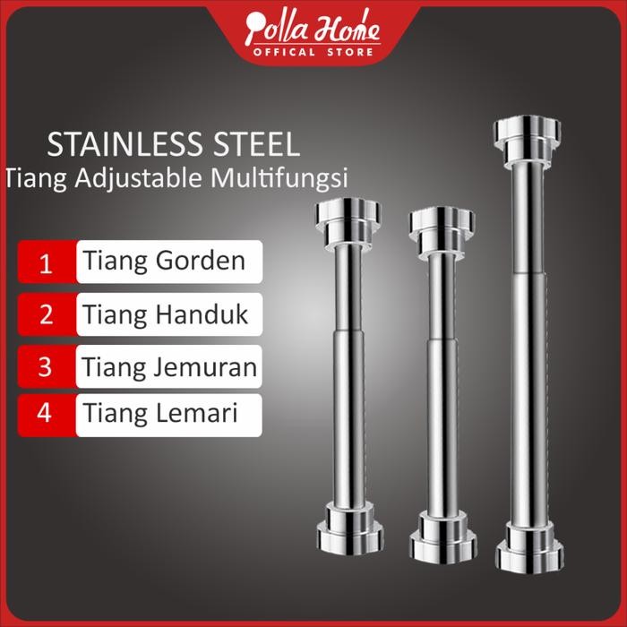 Ollahom Tiang Gantungan Serbaguna Teleskopik Tiang Gantungan Baju Hang