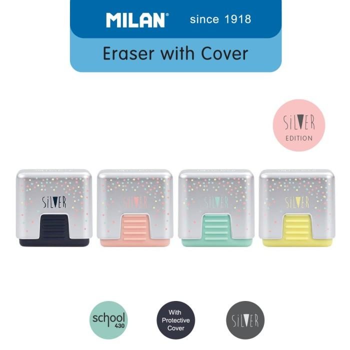 

Milan Erasers School Silver With Protective Case (1 Pcs) #CMMS4SL