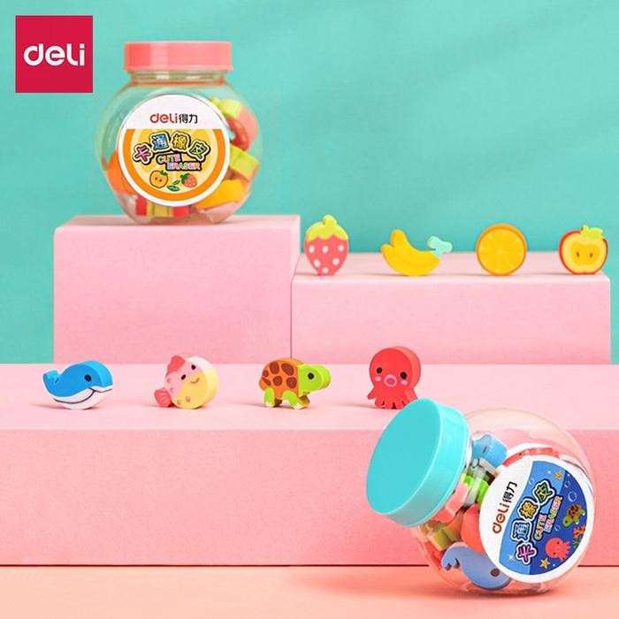 

isi 20 Penghapus Mini Cute Motif Toples H03206 DELI eraser ATK1007DL