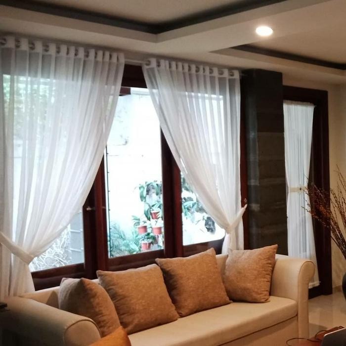 Gorden Vitrase Import Model Smokring/ Vitrase Gorden Motif Bintik Gold