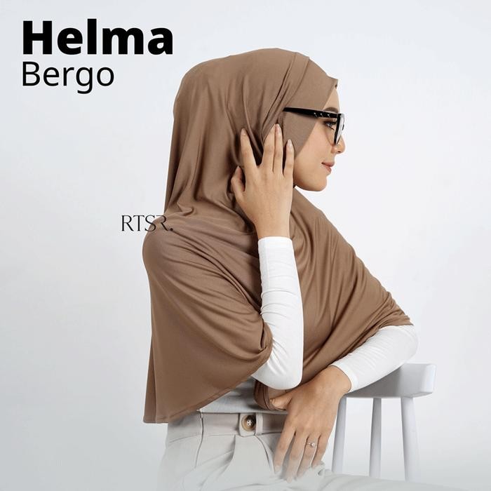 ASLI RTSR Helma Bergo / Hijab Masker / Hijab Instan Telinga/Jilbab Lubang Telinga/Bergo New Normal