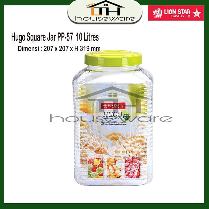 Pilihan- Toples/Tempat Selai Segi 10 L- Hugo Square Jar 207 -Lion Star Pp-57