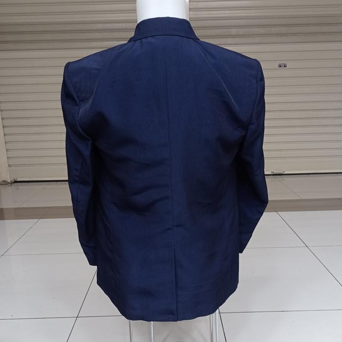 Jas Biru Dongker Pria Lengan Panjang