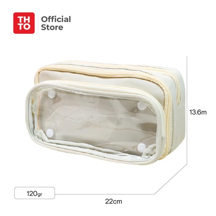 

THTO TAS TEMPAT PENSIL CASE POUCH ANAK SEKOLAH DETACHABLE COPOT PASANG TRANSPARAN A150