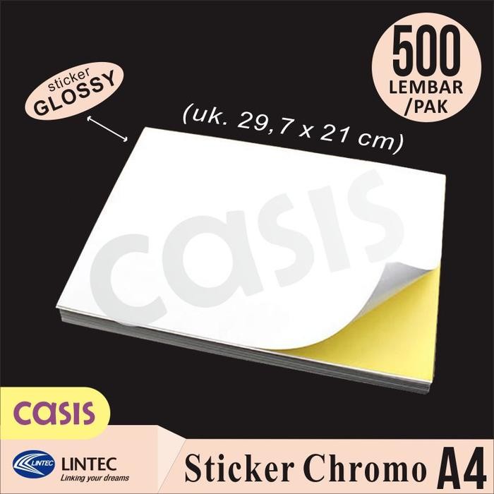 

500 Lbr Stiker Chromo Glossy A4 - Lintec - CASIS Paper Printer Stationery Tinta
