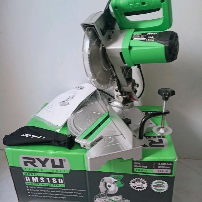 Ryu Rms 180 Mesin Potong Alumunium Kayu Miter Saw 7 Inch / Miter Saw