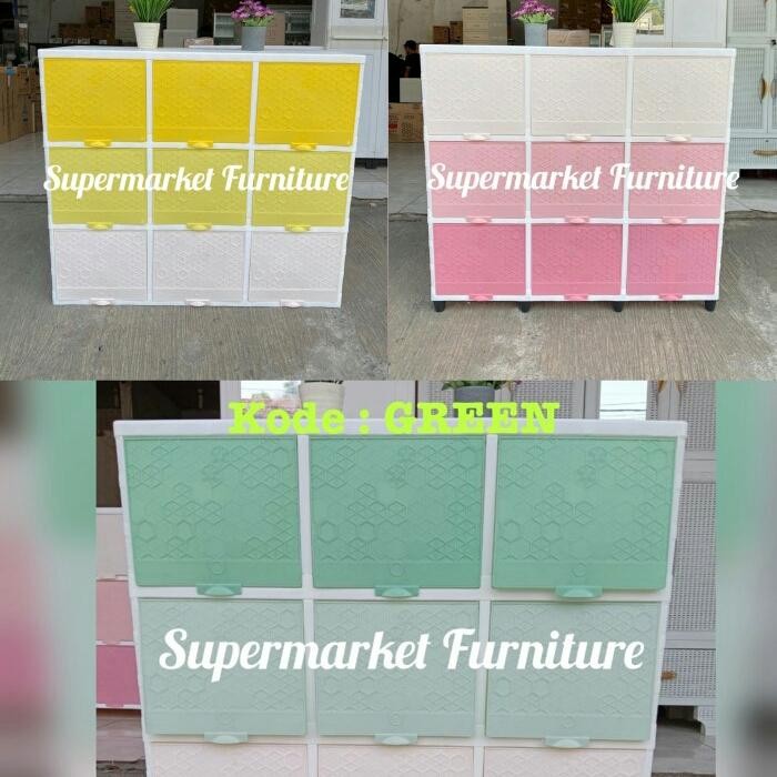 LEMARI PLASTIK CLUB TRIPLE FLIP 3 SUSUN