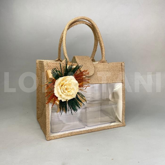 Pilihan- Tas Hampers Goni/ Tas Karung Goni Hampers Packaging/ Totebag Goni / Goni Mika Tutup