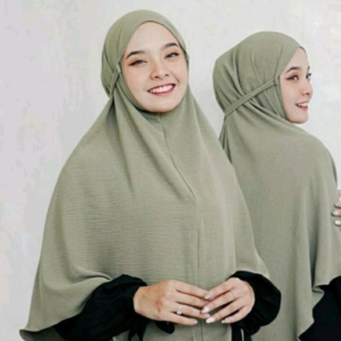 Pilihan- Jilbab Bergo Crinkle Premium Jumbo Ped Dan Non Ped