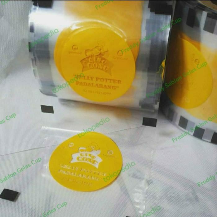 lid sealer cup custom sablon. plastik press gelas cup sablon logo