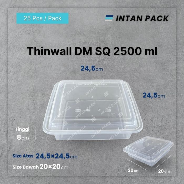 

Thinwall KOTAK SQUARE 2500 ml DM SQ ( 25 pcs )