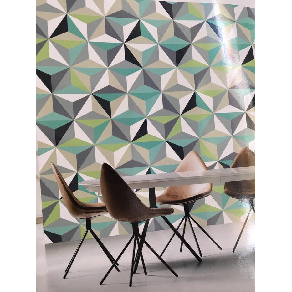 Wallpaper Dinding Modern 3D Abstrak Segitiga