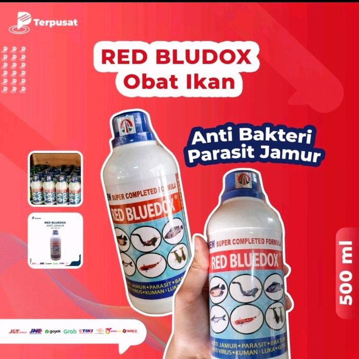 Resun Petfish - Obat Ikan Red Bluedox 500 Ml - Anti Jamur Bakteri Kutu Untuk Ikan Gurame, Nila,