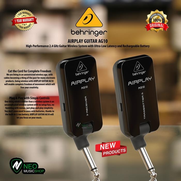 Behringer Airplay Guitar Ag10 2.4 Ghz Guitar Wireless System