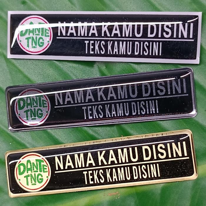 

New Papan Nama Dada Custom Model G Magnet / Peniti, Kirim Cepat 1 Hari