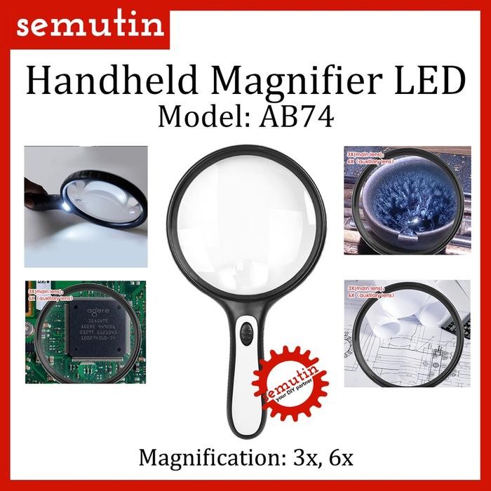

SALE Kaca Pembesar LED AB74 / Lampu Lup Lensa Magnifier Handheld / Membaca Perhiasan Komponen /