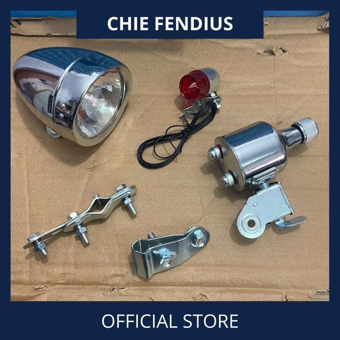 Paling Murah Lampu Sepeda Jadul Onthel Dinamo 6 Watt Chrome Terlariss 
