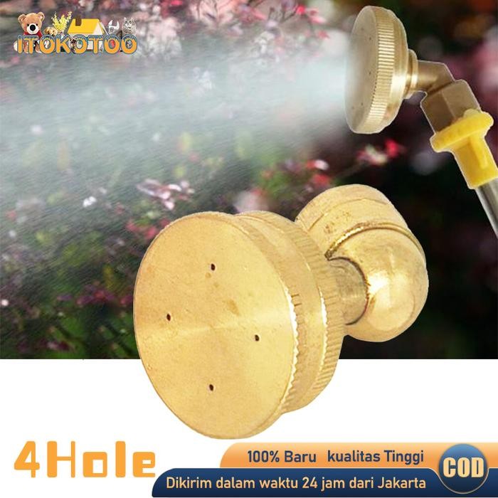 Nozzle Bengkok 4 Lubang Bahan Kuningan Nozel Sprayer Kabut