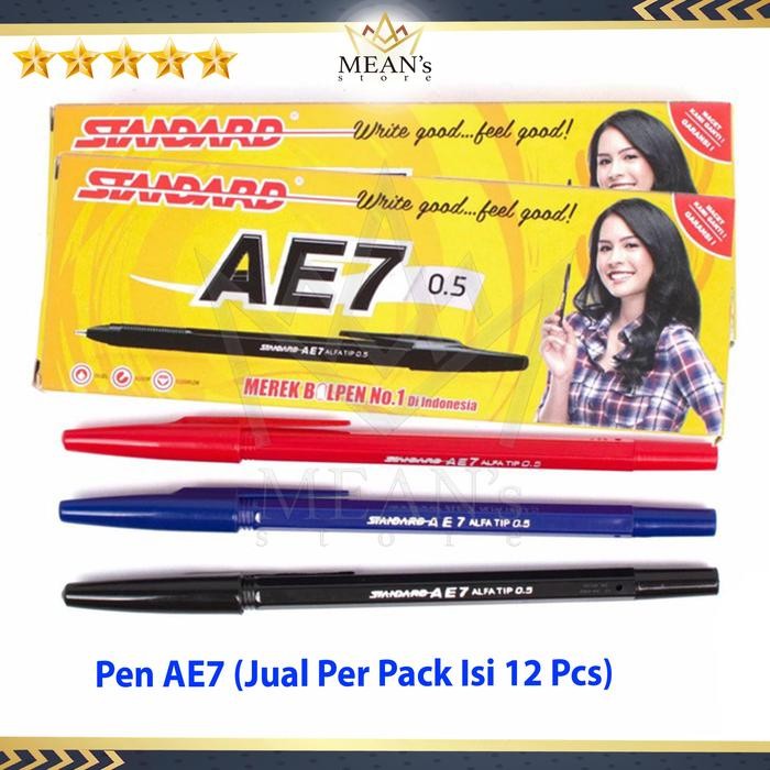 

New Pulpen Standard AE7 / Pen AE7 Hitam Biru Merah