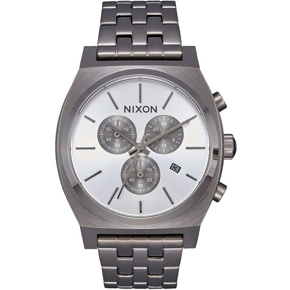 Jam Tangan Pria Analog Nixon A972632 Time Teller Chrono All Gunmetal