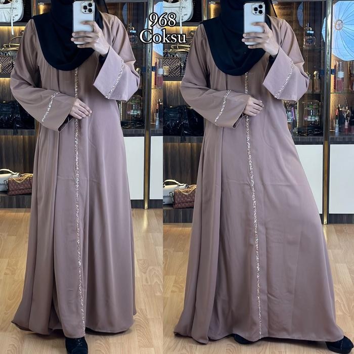 Abaya Zainab gamis remaja hitam warna simple swarosky by.zainab collection Muslim Wanita Syari Dress